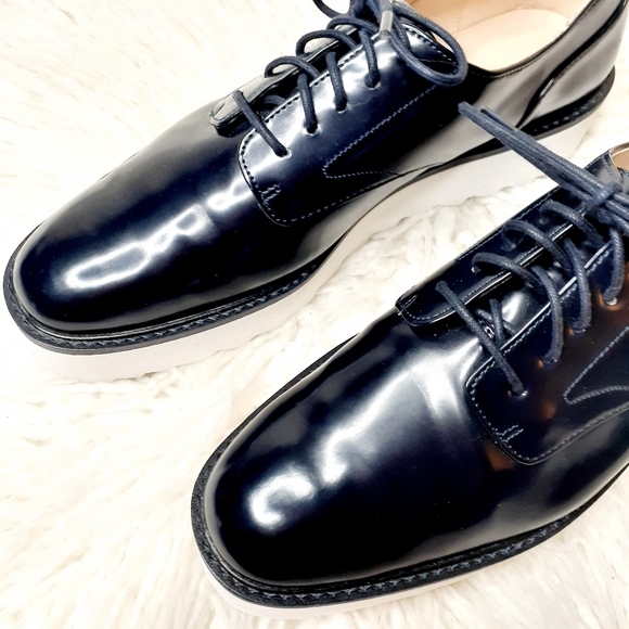 ZARA Basic Vegan Leather Platform Oxford Creepers - Picture 9 of 11